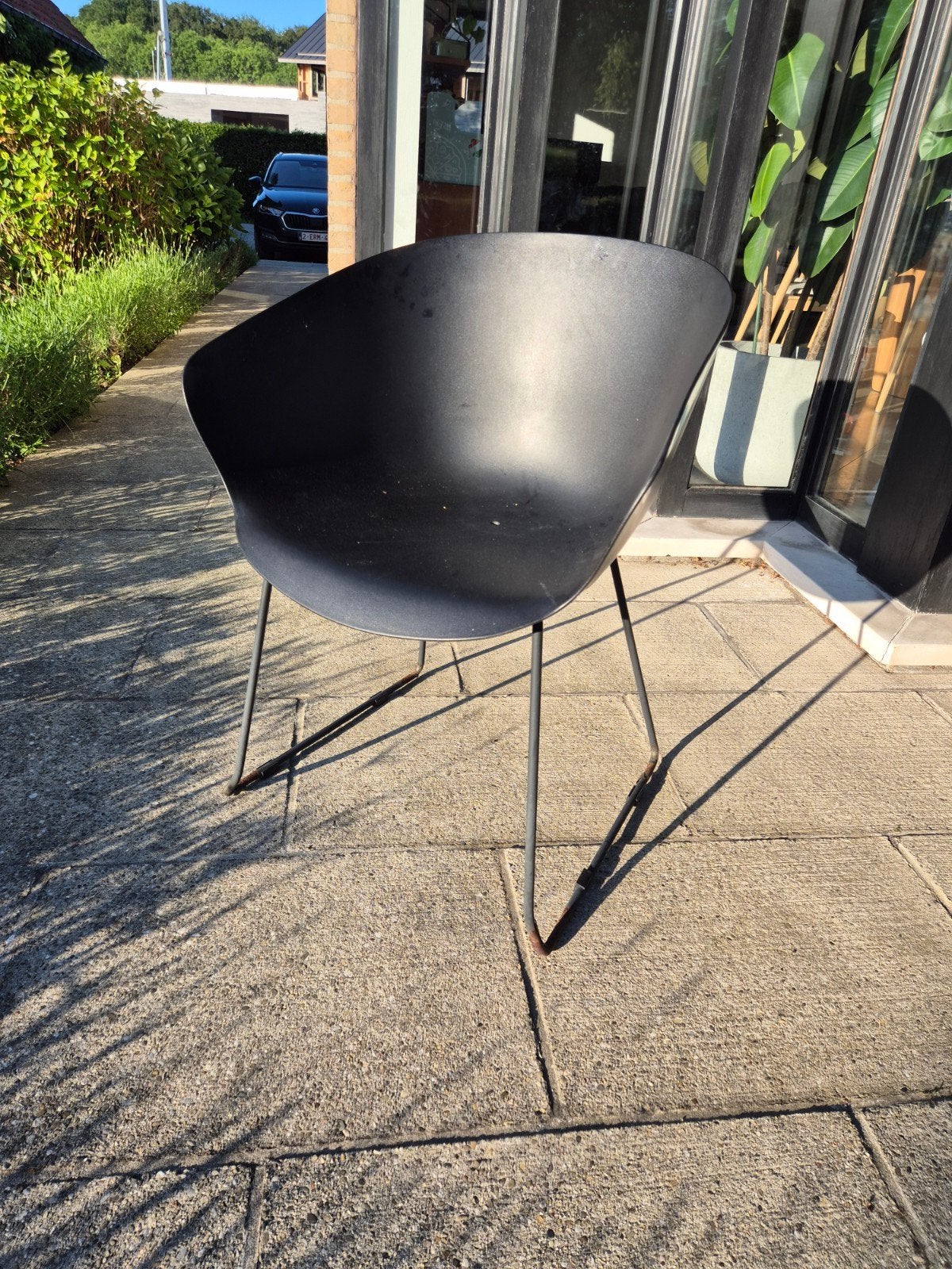Zwarte kuip tuinstoel 4 stuks, Jardin & Terrasse, Chaises de jardin, Enlèvement, Utilisé, Synthétique