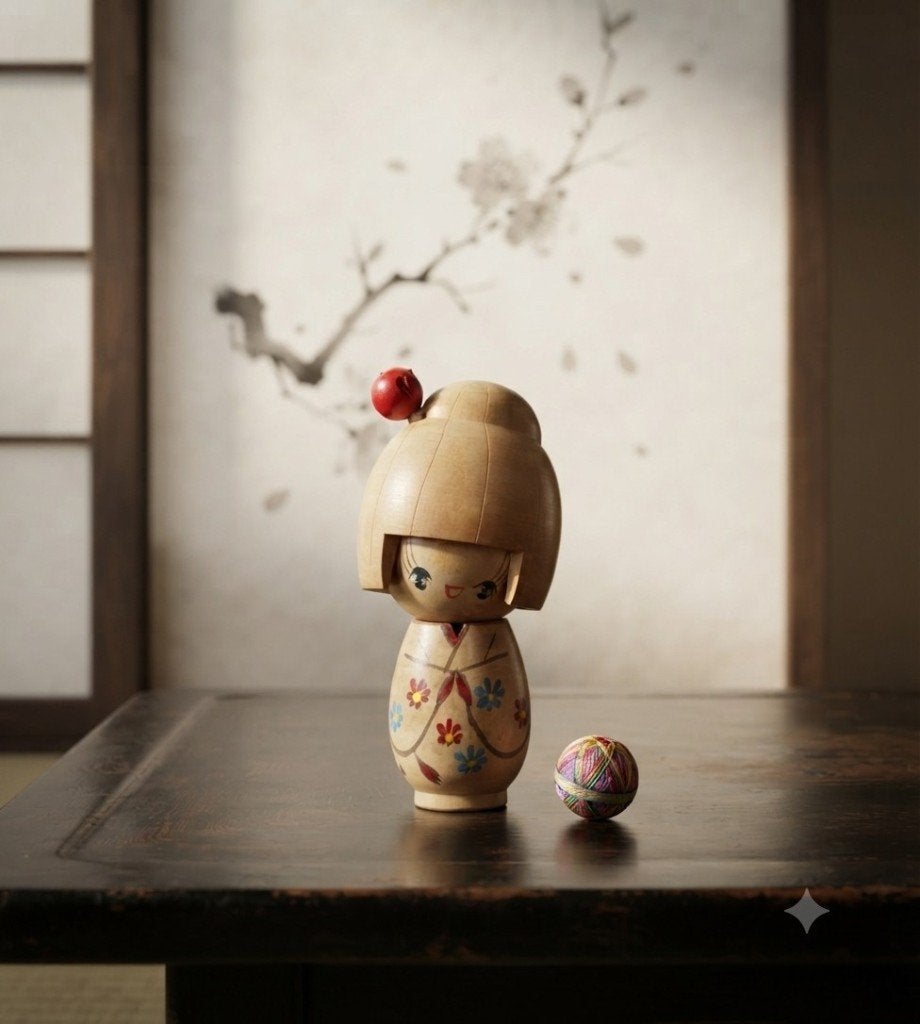 Dear Furawāgāru kokeshi d'Ishida Waichi, Antiquités & Art, Art | Art non-occidental, Japon, Bois, Peint, Multicolore