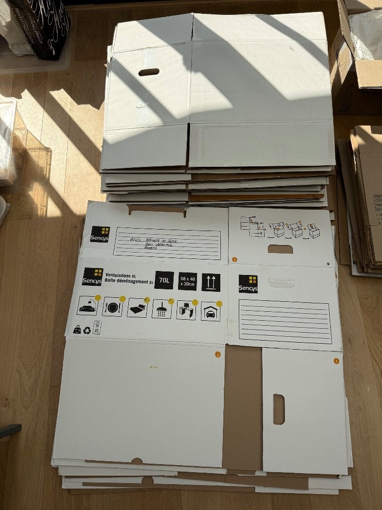 Cartons de déménagement, Repliable, 35 à 50 cm, Enlèvement, Utilisé