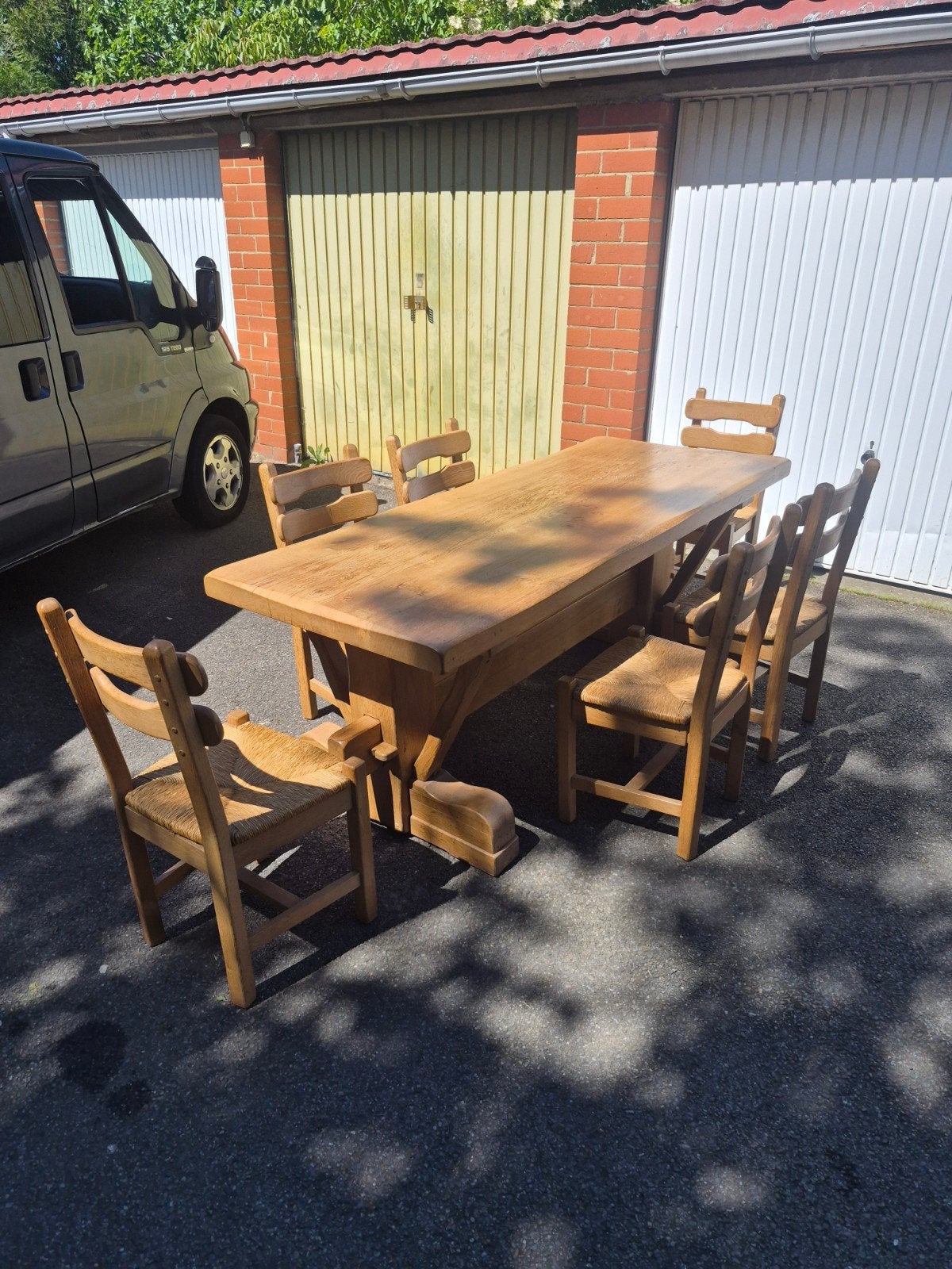 Table en chêne massif + 6 chaises, Ophalen, Eikenhout, Zo goed als nieuw, Vijf personen of meer