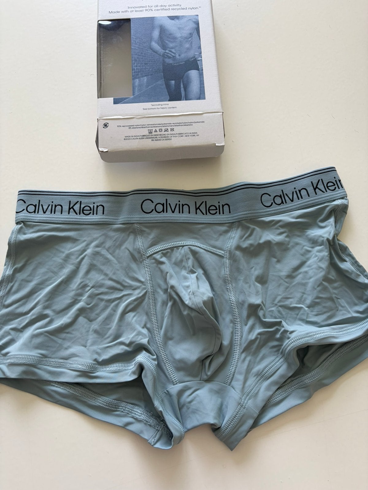 Boxer athlétique en nylon Calvin Klein, Envoi, Gris, Boxer