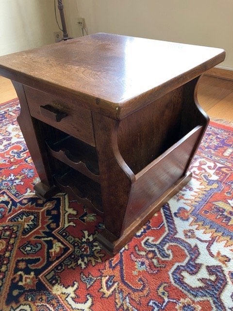 Bijzettafel, Minder dan 55 cm, Gebruikt, Vierkant, Hout