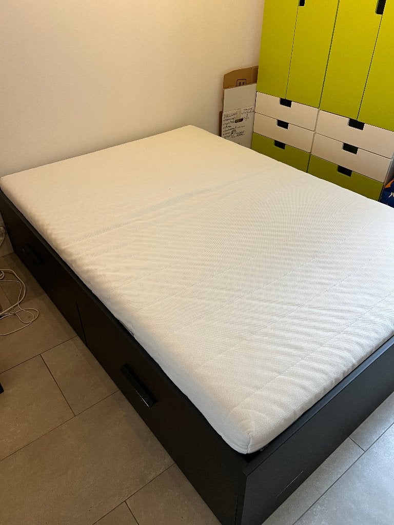 ÅFJÄLL Foammatras - middelhard/wit - 140x200 cm, Ophalen, Tweepersoons, 140 cm, Zo goed als nieuw