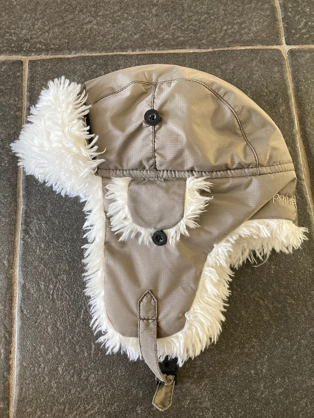Hoed/chapka kaki witte peper T1. DE, Kinderen en Baby's, Ophalen of Verzenden, Zo goed als nieuw, Jongen of Meisje, Muts