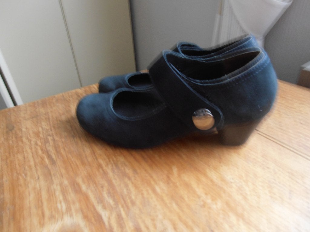 Dames schoenen, Ophalen, Schoenen met lage hakken, Blauw, Zo goed als nieuw