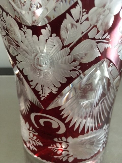 Vase en cristal de Bohème, Antiquités & Art, Antiquités | Verre & Cristal, Enlèvement