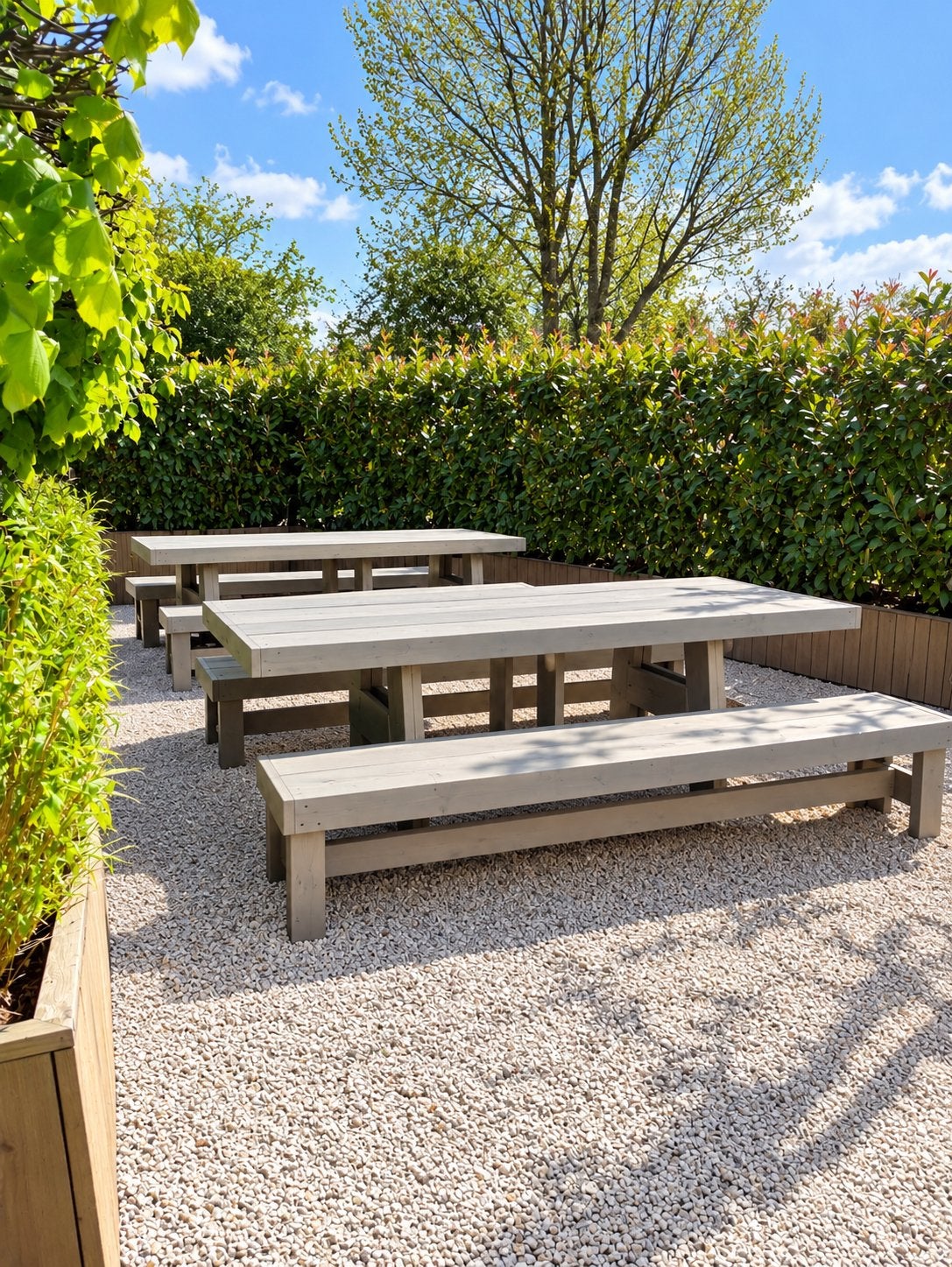 Picknicktafel - horeca kwaliteit, Tuin en Terras, Ophalen, Gebruikt, Rechthoekig, Hout