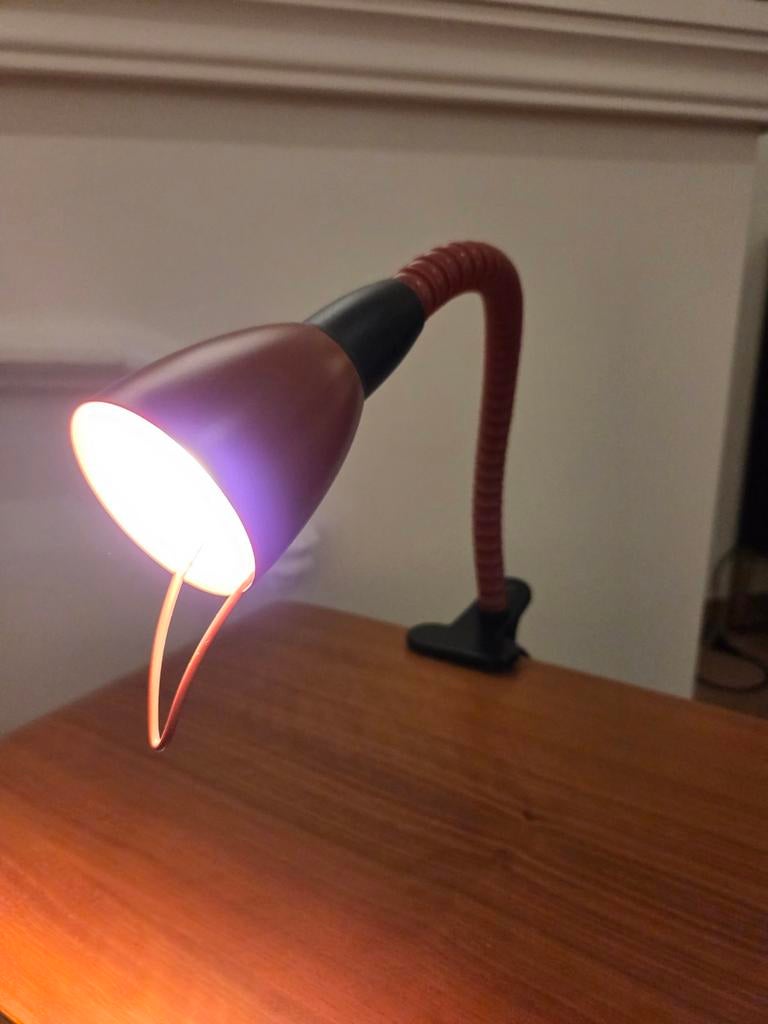 lampe à pince bordeaux, Moins de 50 cm, Vintage, Enlèvement, Utilisé