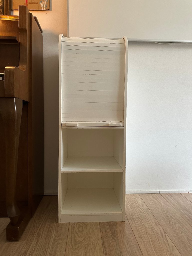 Armoire de rangement bois blanc 4 étages, Enlèvement, Utilisé, Contemporain