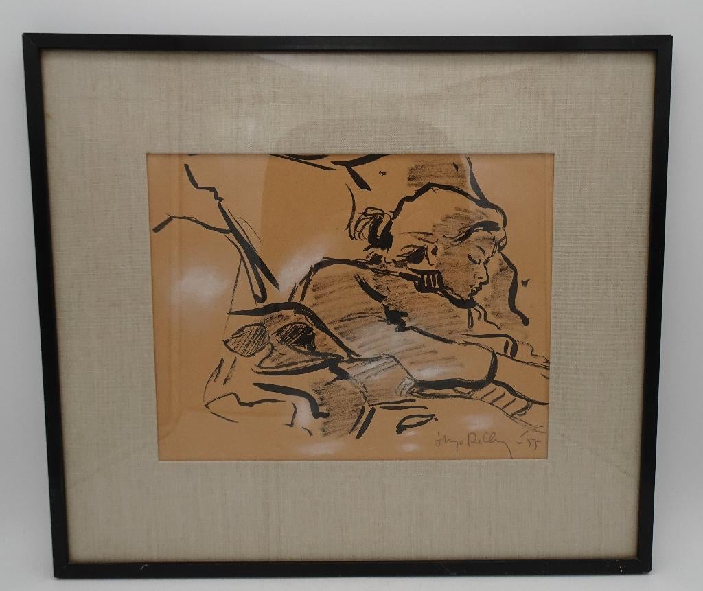 HUGO DE CLERCQ GEMENGDE TECHNIEK SCHILDERIJ, Antiek en Kunst, Ophalen of Verzenden