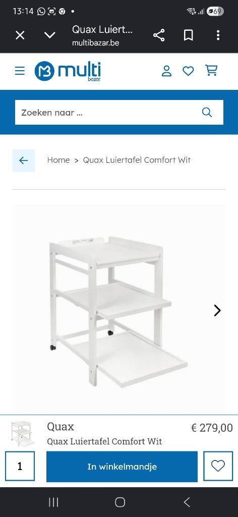 Witte luiertafel te koop, Ophalen, Zo goed als nieuw, Commode