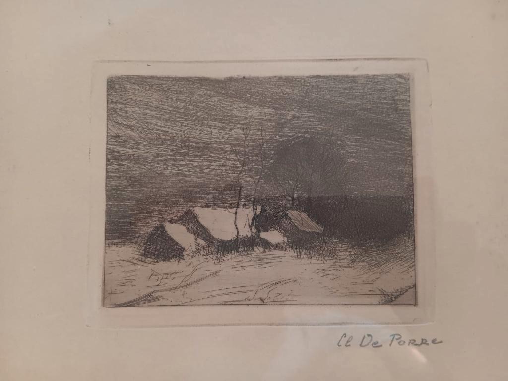 ets Gesigneerd Clement de Porre, Antiek en Kunst, Ophalen of Verzenden, Ets, Gesigneerd