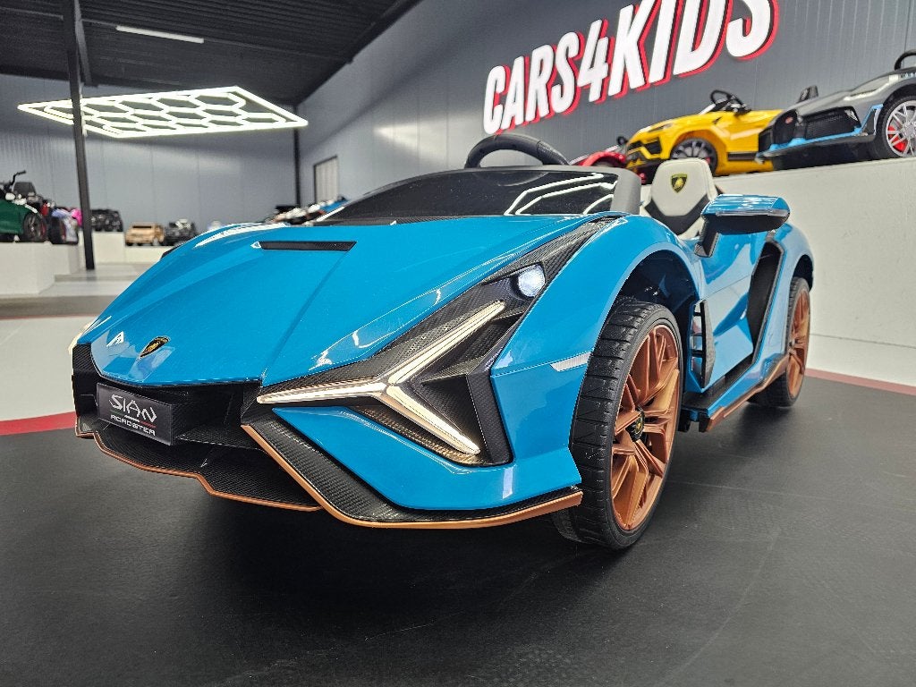 Kinderauto Lamborghini Sian - 2 pers. 24 volt - leren zit, Ophalen of Verzenden, Nieuw, Afstandsbediening