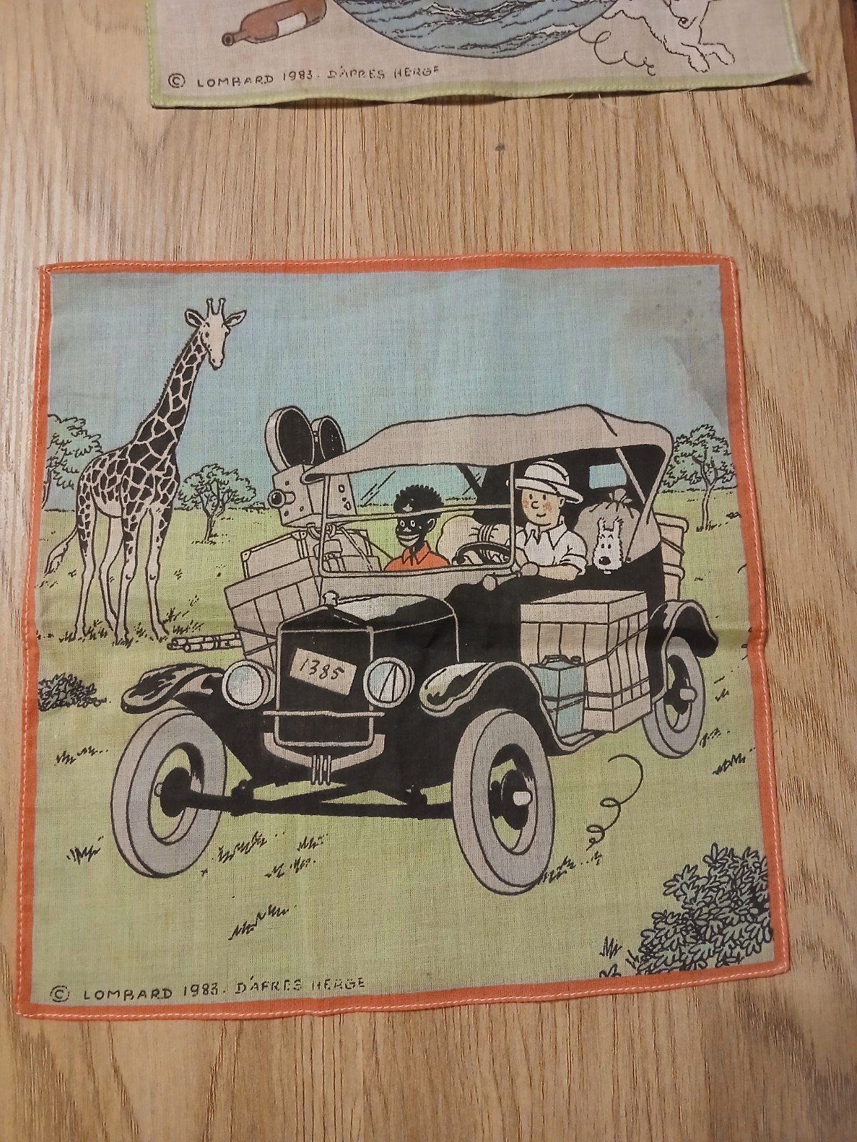 mouchoir Tintin ; Lombart Tintin au Congo., Collections, Enlèvement ou Envoi, Tintin