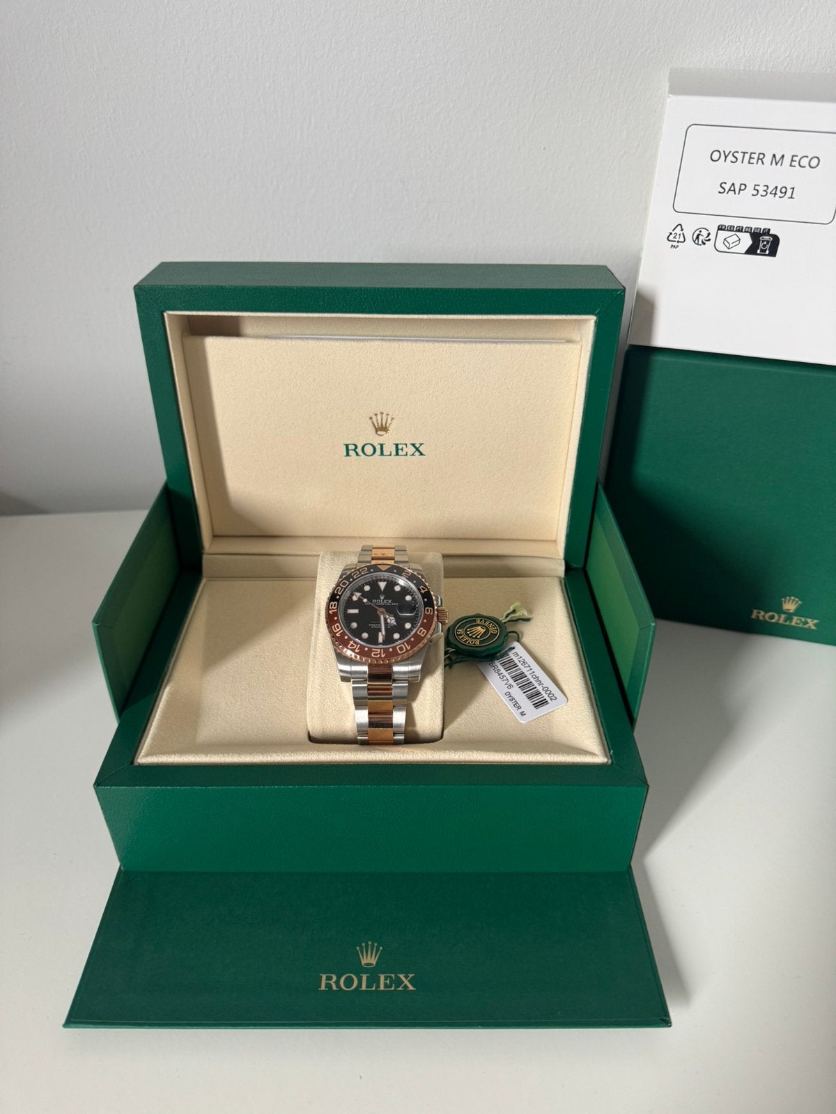 Rolex GMT-Master II “rootbeer”, Handtassen en Accessoires, Horloges | Heren, Ophalen of Verzenden, Zo goed als nieuw, Rolex