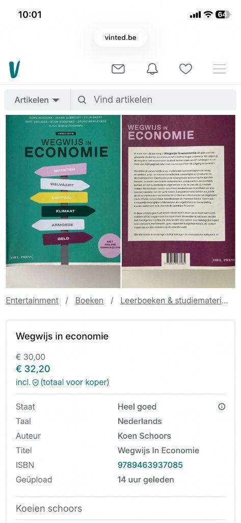 Wegwijs in economie, Boeken, Ophalen