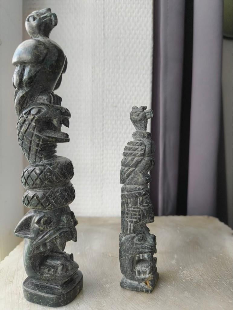 Obsidiaan steen totems antiek, Ophalen, Mineraal