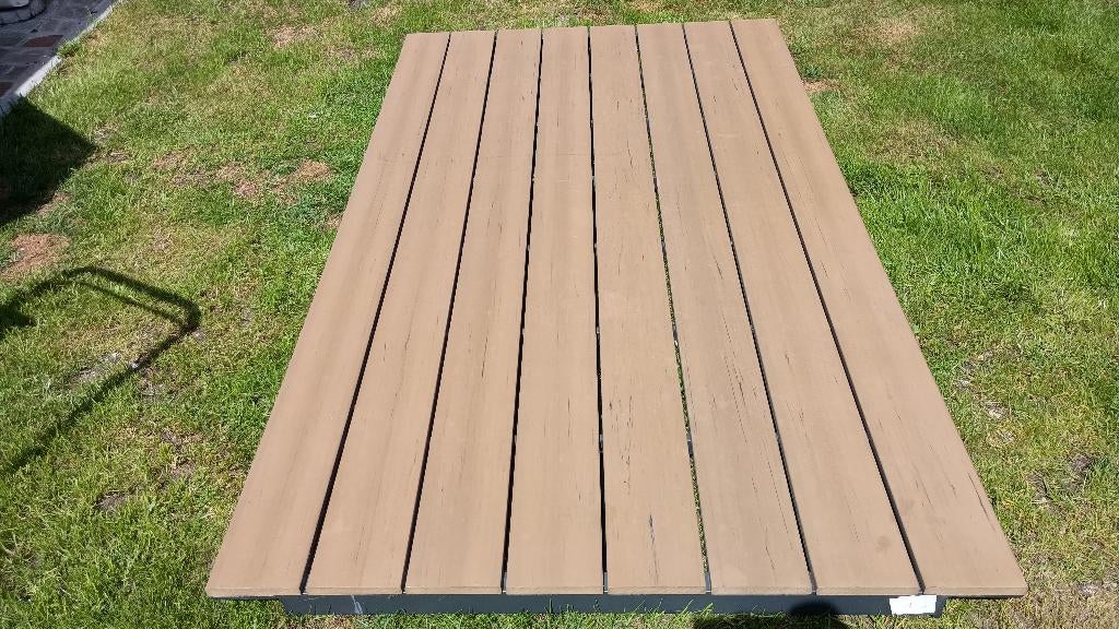 Tuintafel met stoelen, Tuin en Terras, Tuintafels, Ophalen, Gebruikt, Rechthoekig, Kunststof