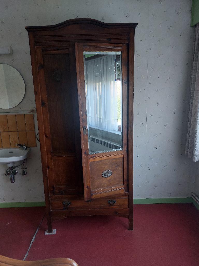 Vintage antieke spiegel kledingkast, Ophalen, Gebruikt, Louis Philippe-stijl, 50 tot 100 cm