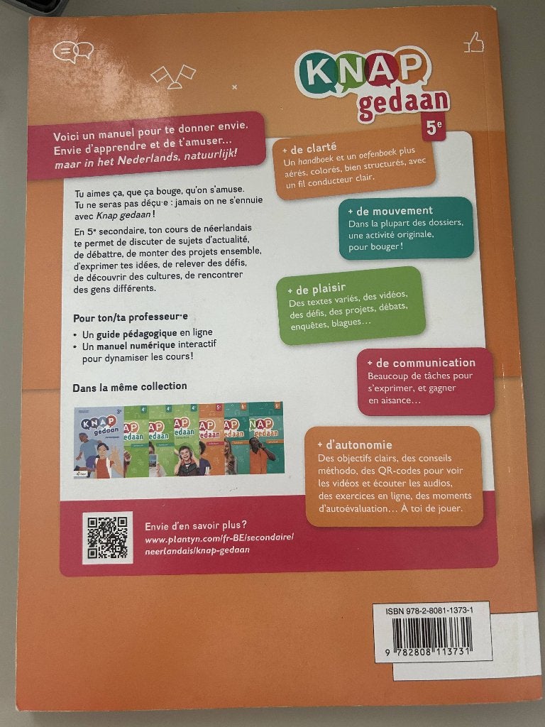 Livre Néerlandais Knap Gedean 5e Handboek - Plantyn, Plantyn, Néerlandais, Comme neuf, Enlèvement