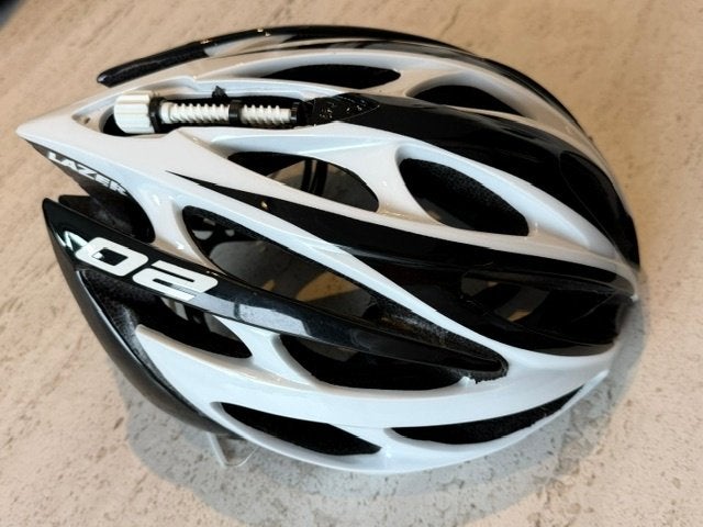 Lazer O2 fietshelm, wit en zwart, one size 53 tot 61 cm, Vélos & Vélomoteurs, Lazer, M, Enlèvement, Utilisé
