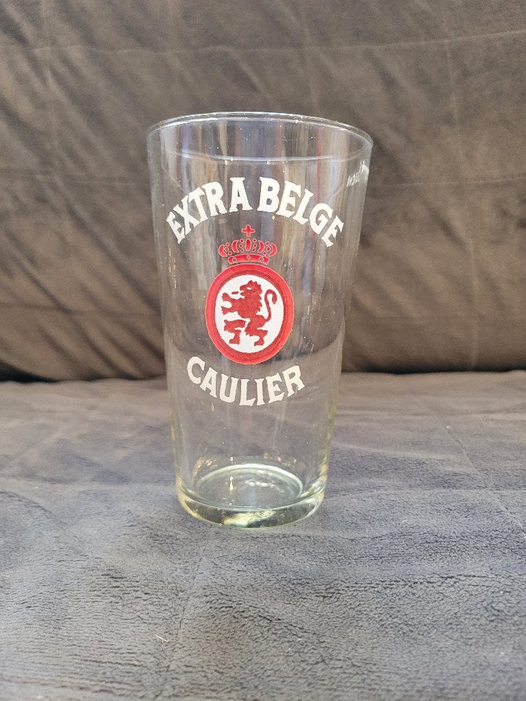ancien verre bière Extra Belge Caulier 33 cl, Enlèvement ou Envoi, Utilisé, Verre ou Verres, Autres marques