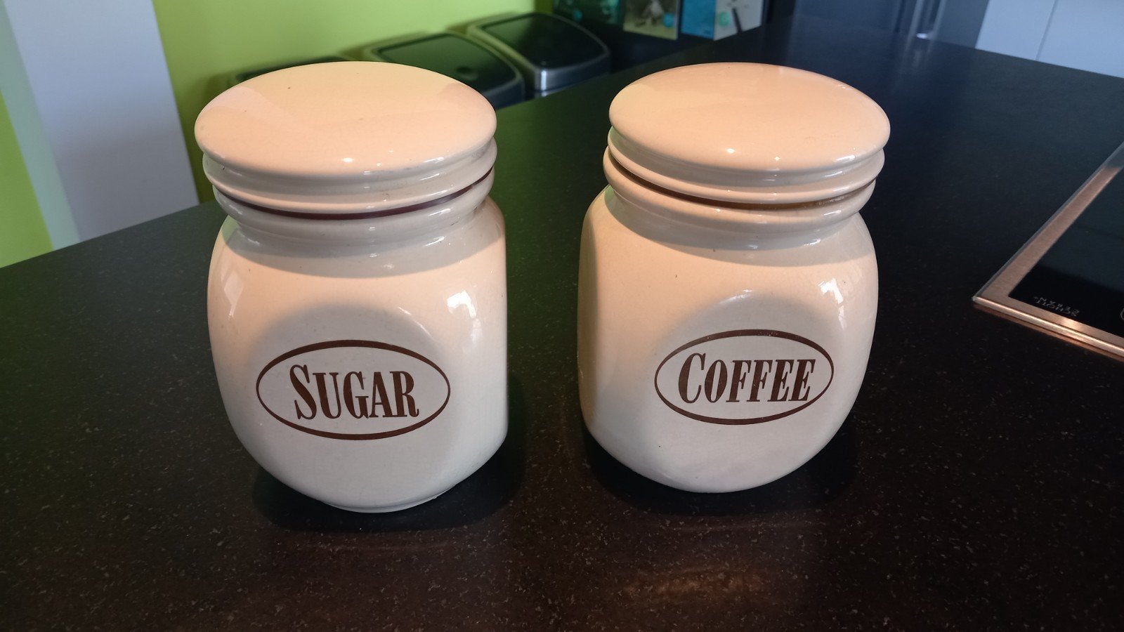 2 potten sugar coffee vintage potten, Huis en Inrichting, Keuken | Potten en Pannen, Ophalen of Verzenden
