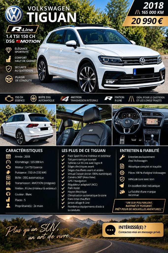 VW Tiguan 4 motion, boite automatique DSG., Autos, Achat, Automatique, Particulier, Tiguan