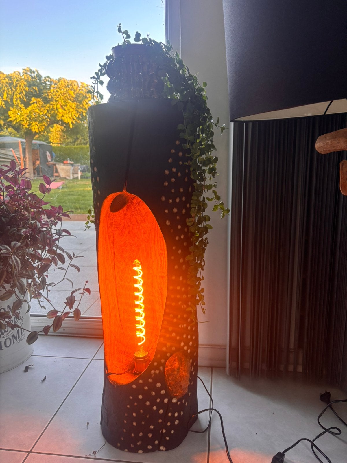 Lampe artisanale, Enlèvement, Comme neuf, Bois