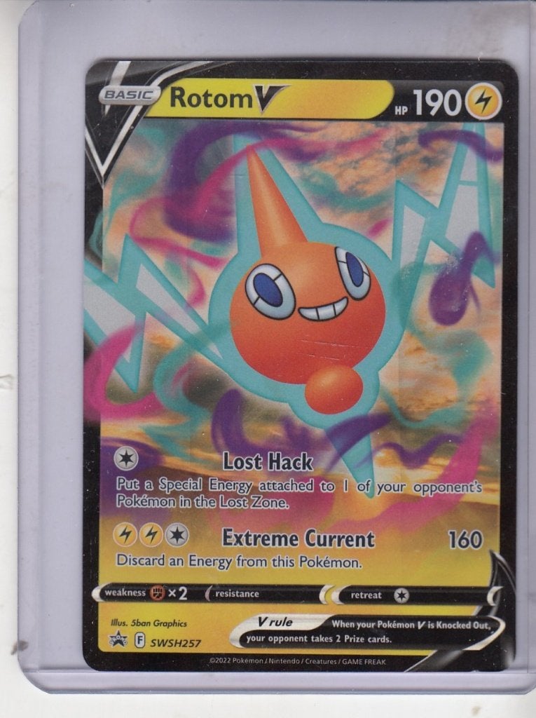 Pokémon-kaart Rotom V SWSH257 (Sword & Shield-promotie), Ophalen of Verzenden, Zo goed als nieuw, Booster
