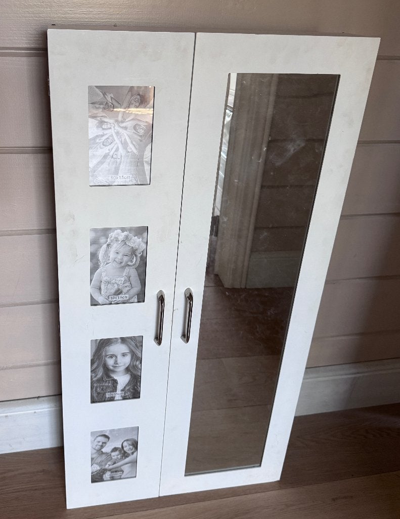 Juwelenkast met spiegel en foto’s, Huis en Inrichting, Woonaccessoires | Spiegels, Ophalen, Zo goed als nieuw