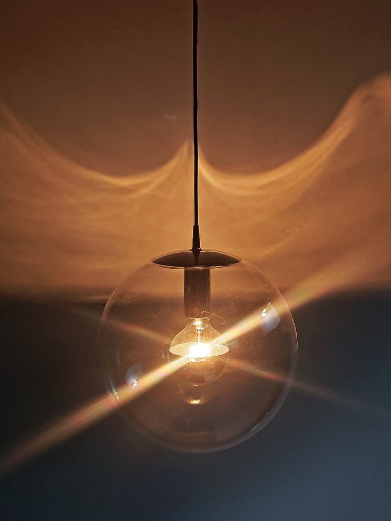 hanglamp Globe Peil & Putzler, Ophalen, Gebruikt, Glas, Vintage design