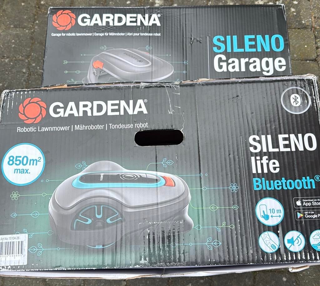 Gardena Robotmaaier met garage (nieuw), Enlèvement, Neuf