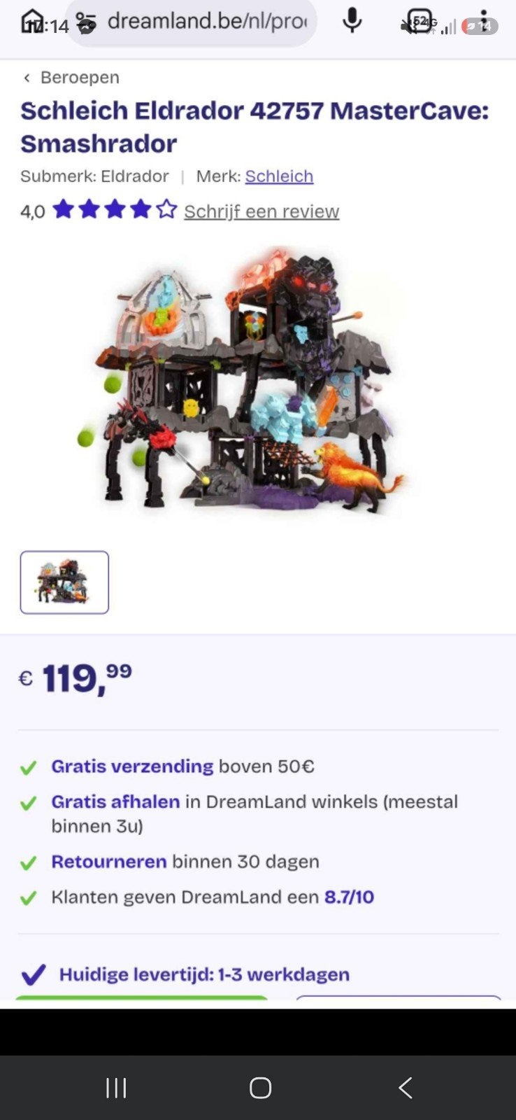 Nieuwe Schleich Eldrador 42757 MasterCave: Smashrador, Ophalen