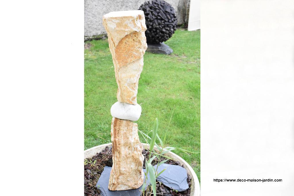 Sculpture en Travertin et Marbre - Décoration Maison Statue, Tuin en Terras, Verzenden, Zo goed als nieuw