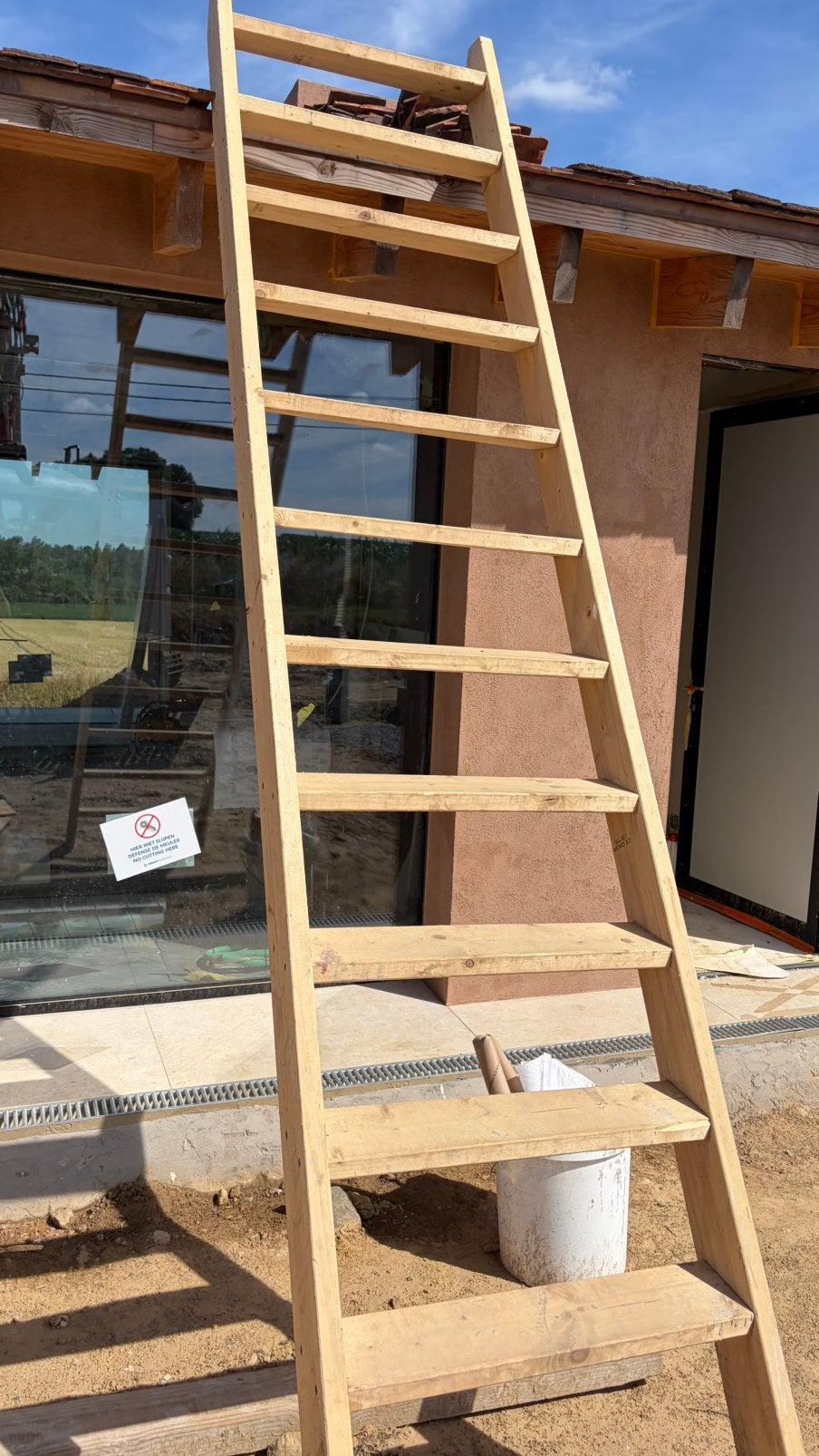 Houten werftrap voor hoogte 3m, Ophalen, Zo goed als nieuw