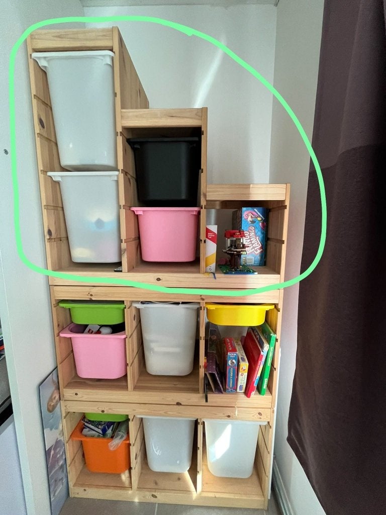 Opbergmeubel voor kinderspeelgoed, Beige, Meuble de rangement, Comme neuf, Enlèvement