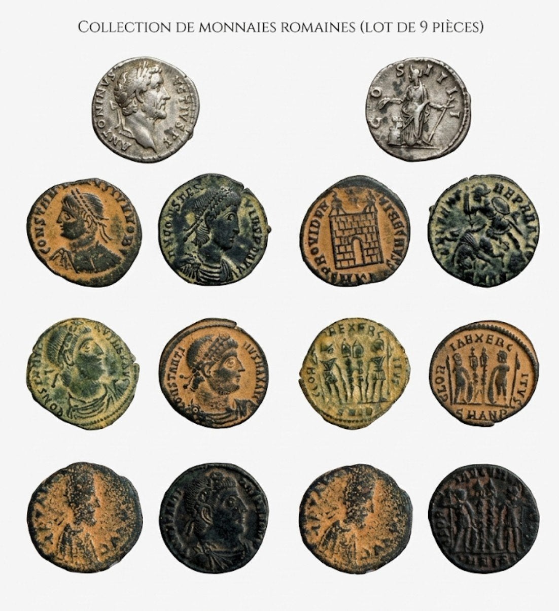Lot exceptionnel de 9 monnaies romaines antiques (Argent & B, Enlèvement ou Envoi, Belgique, Argent