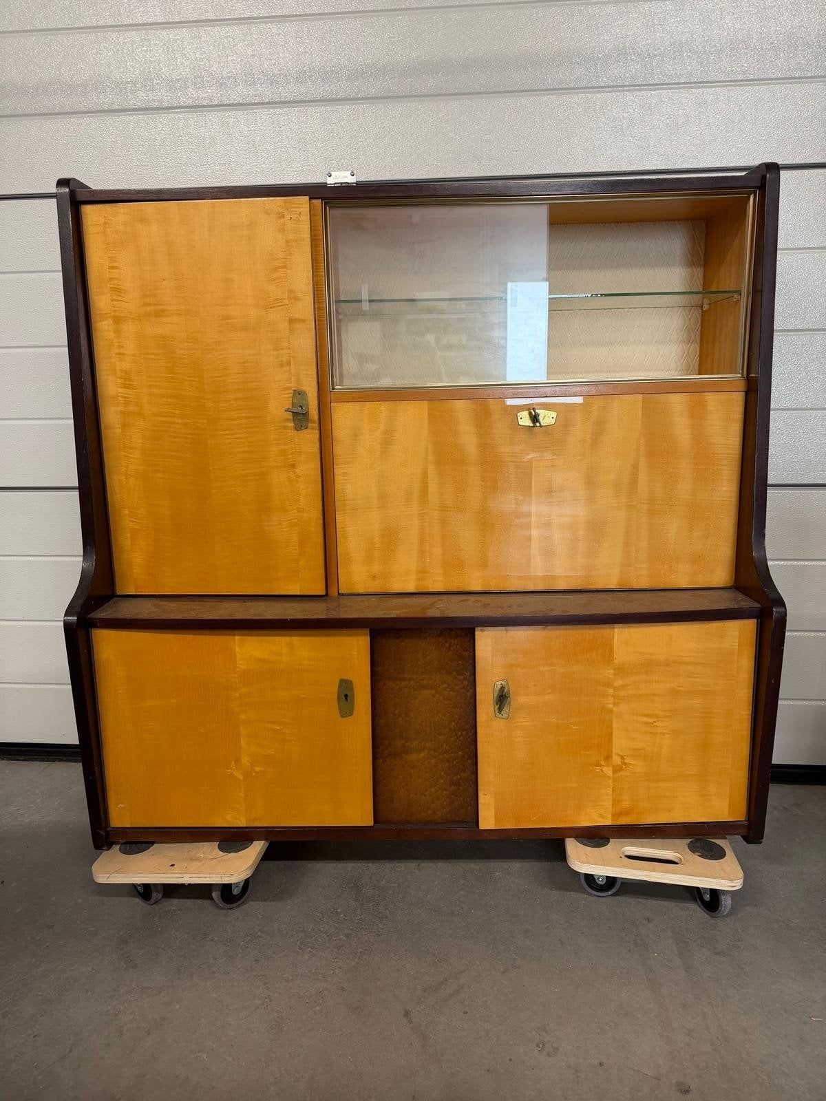 Vintage Mid-Century Barkast / Buffetkast (Inclusief Poten!), Ophalen, Gebruikt, 100 tot 150 cm, 100 tot 150 cm