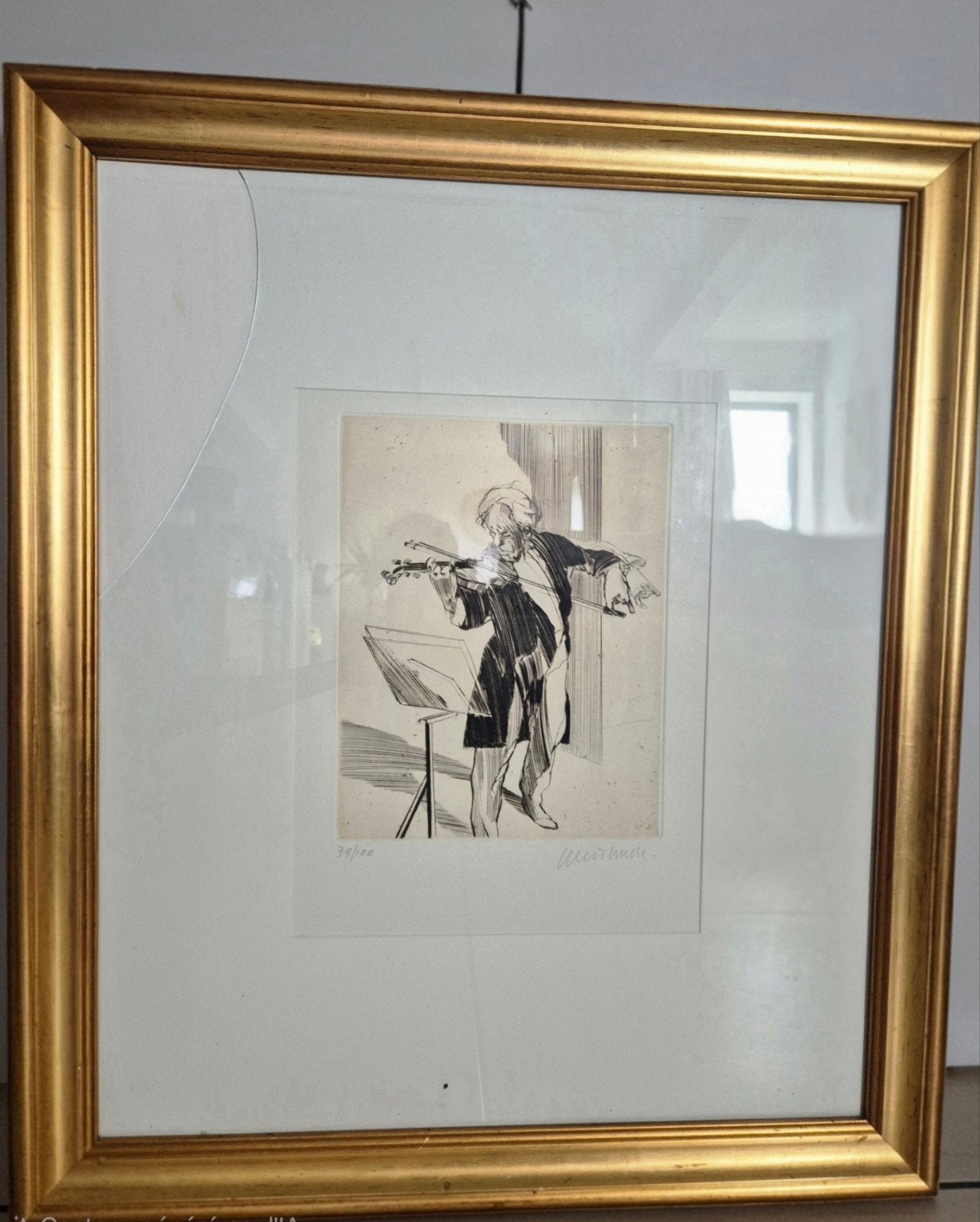 Gravure originale  « Violon Solo », Antiquités & Art, Art | Eaux-fortes & Gravures, Eau-forte, Numéroté, Enlèvement