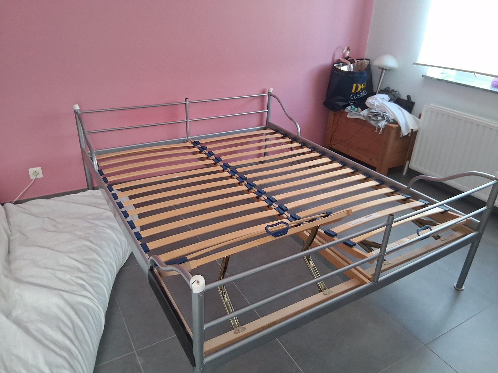 2 sommiers à lattes de 80 cm chacun, Utilisé, Bois, Deux personnes, Enlèvement