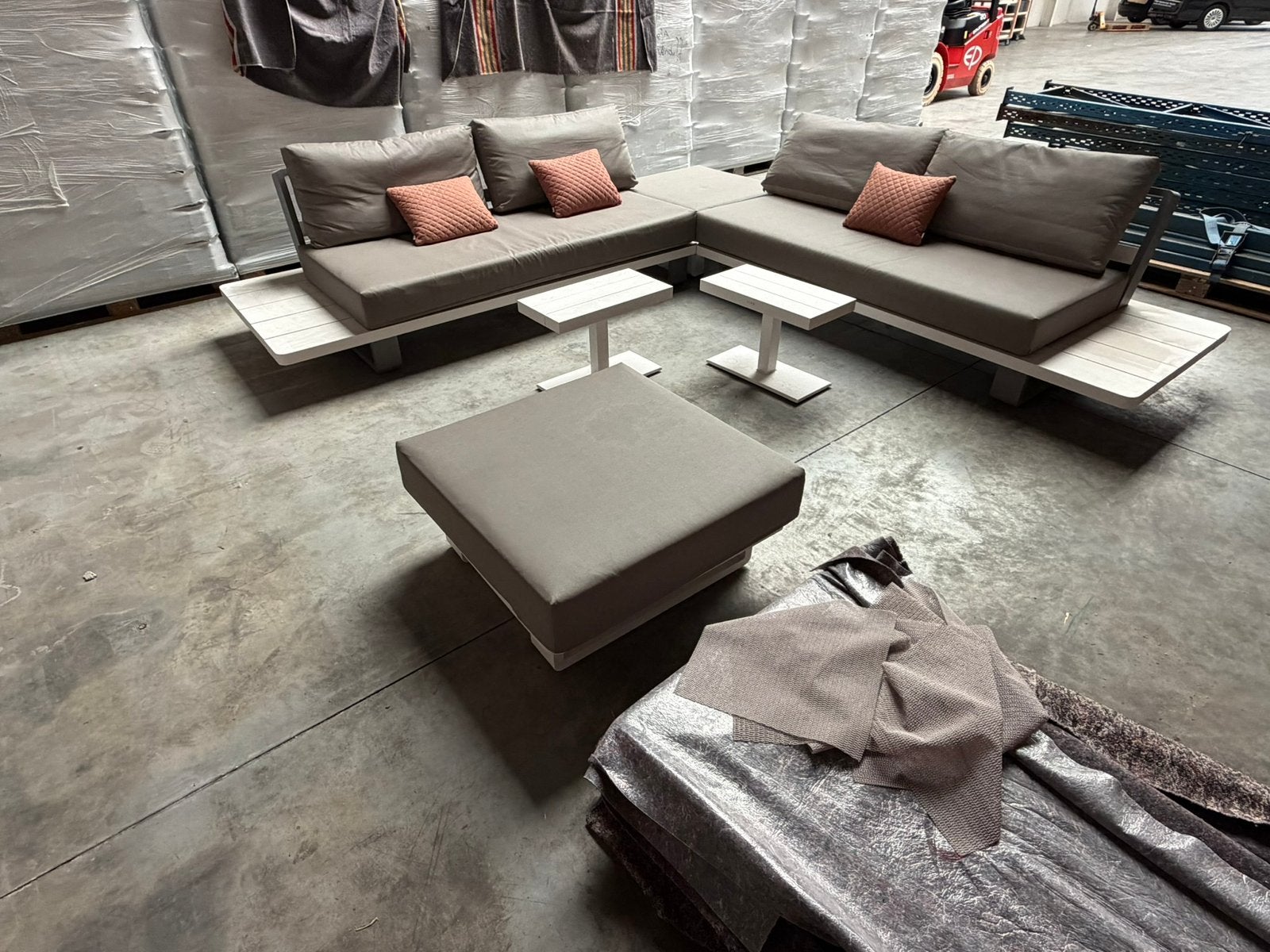 Loungeset aluminium, Tuin en Terras, Ophalen, Zo goed als nieuw, Aluminium, Loungeset