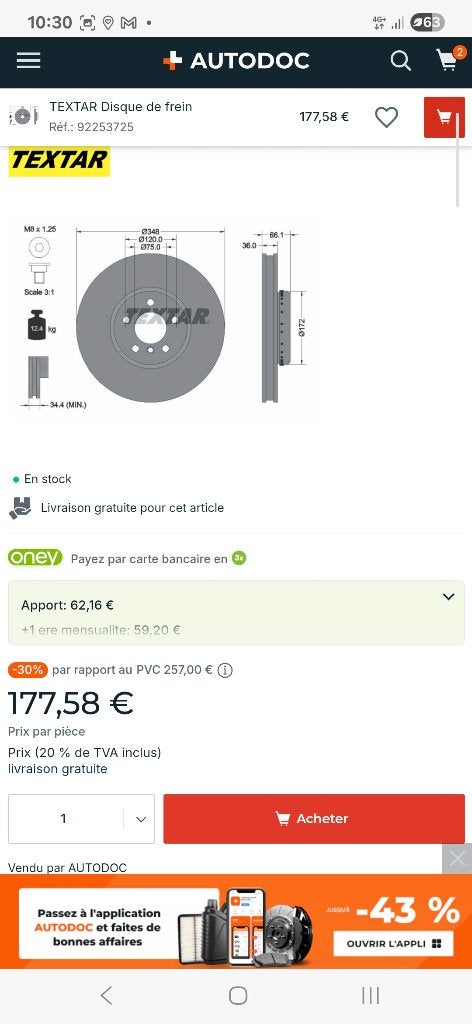 Disques freins BMW F10 F11 F07 F06 F12 F13 F01 F02 F03 F04, Autos : Pièces & Accessoires, Enlèvement, Neuf, BMW