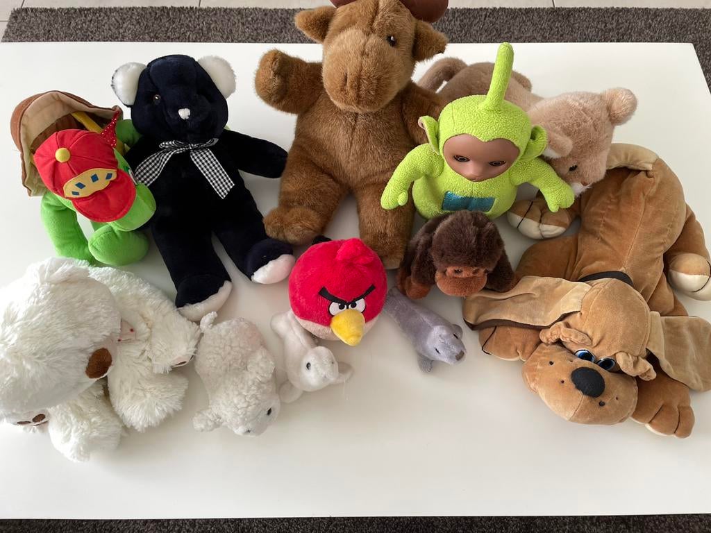 12x knuffels - grote collectie, Ophalen, Gebruikt, Overige merken, Middelgroot (20 tot 80 cm)