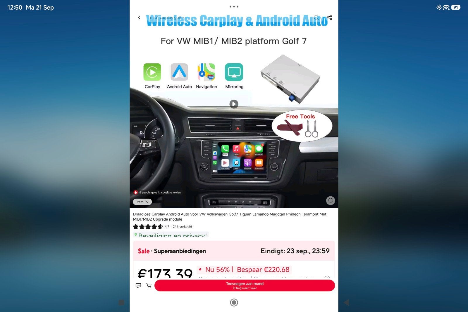 Seat skoda vw Audi mib 1 mib 2 Apple CarPlay of Android, Autos : Pièces & Accessoires, Enlèvement ou Envoi, Utilisé, Volkswagen