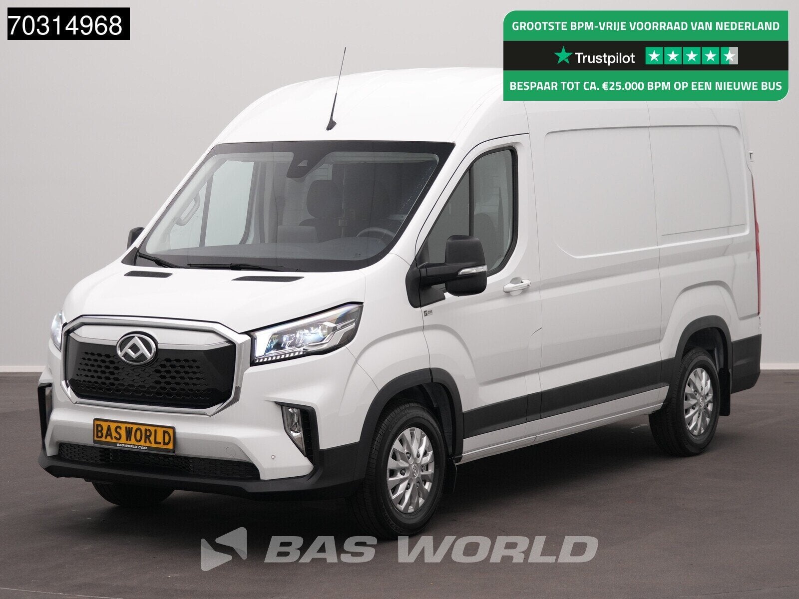 Maxus eDeliver 9 Elektro 72kWh 288km WLTP 204PS Schnelladen, Auto's, Automaat, Stof, Maxus, Wit