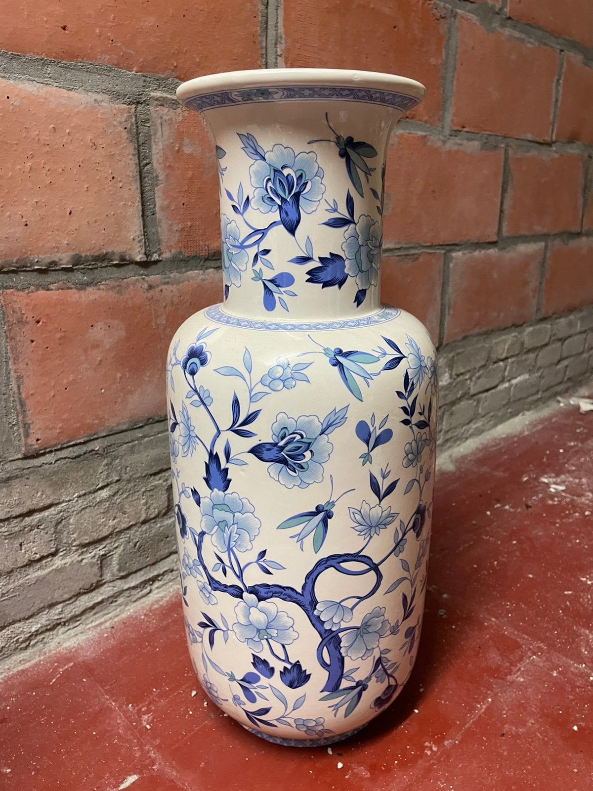 Grote blauw-witte keramieken vaas, Antiquités & Art, Antiquités | Vases, Enlèvement