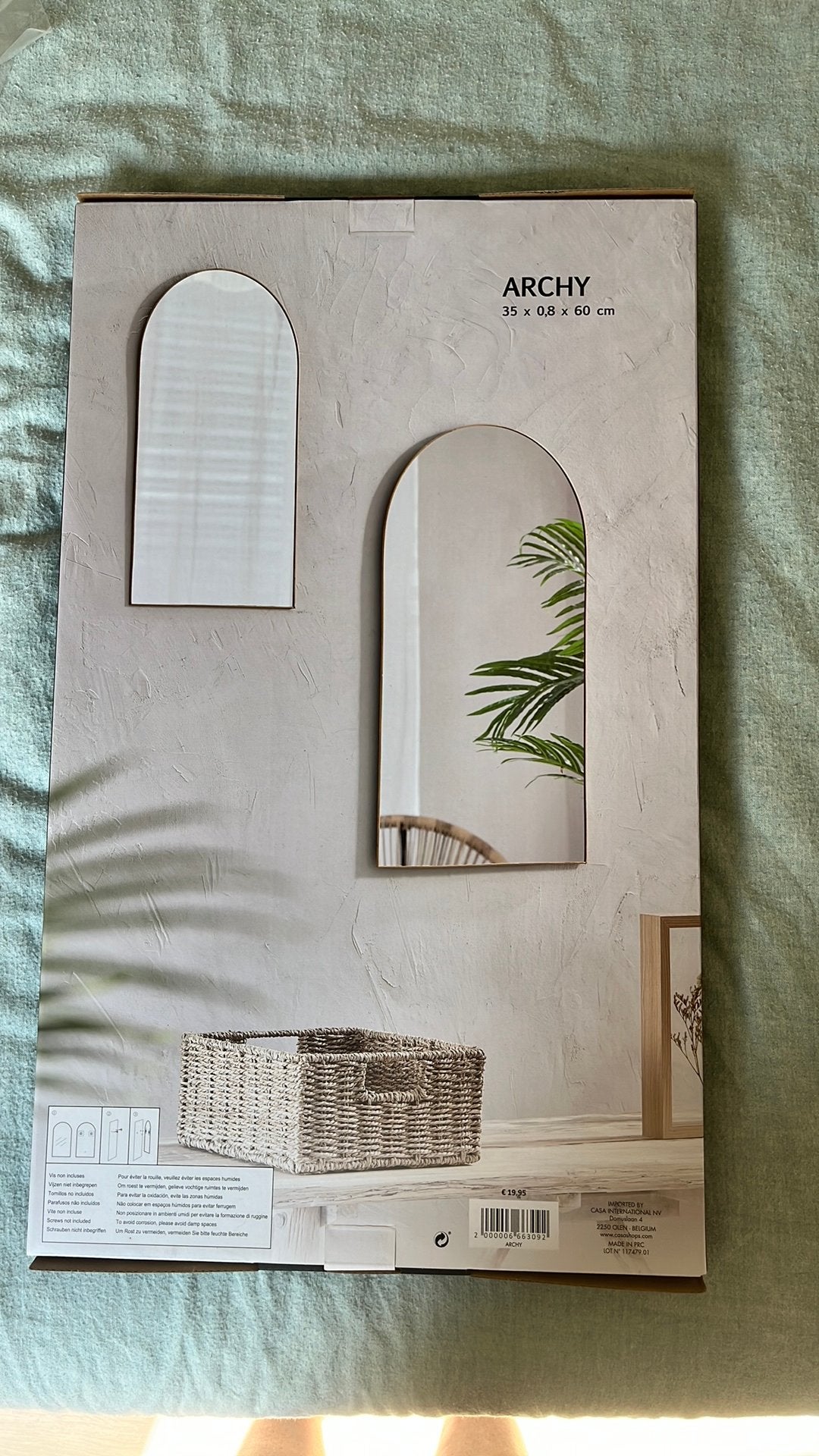 Gebogen spiegel, Huis en Inrichting, Woonaccessoires | Spiegels, Ophalen, Nieuw