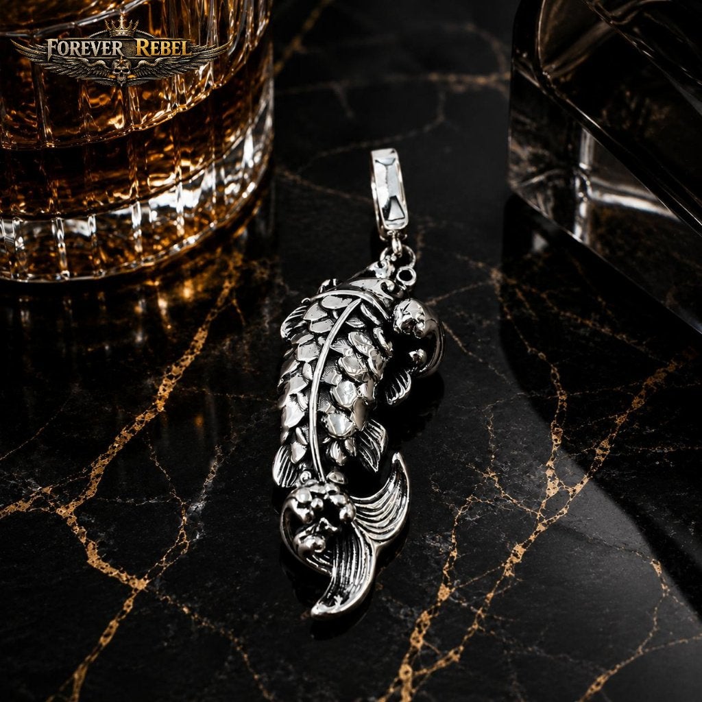Koi Valor - 925 Zilver, Handtassen en Accessoires, Kettinghangers, Verzenden, Nieuw, Zilver, Dier