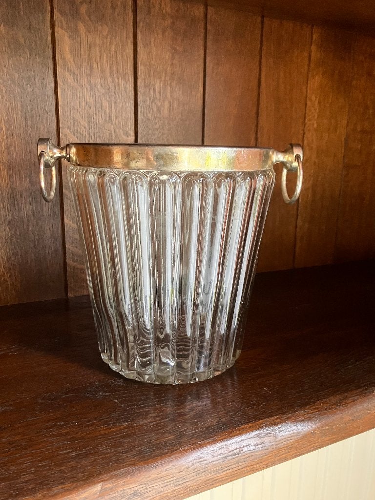 Seau à glace en verre vintage, Vintage, Verre, Enlèvement, Utilisé